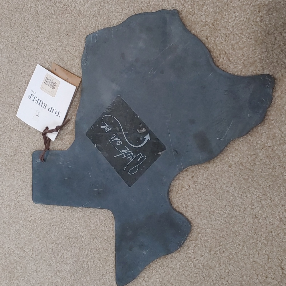 Slate Texas-shaped cheese board/chalkboard
